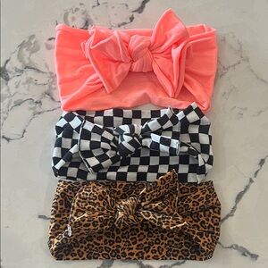 Vibrant Kids Headband Set - Pink, Checkered, and Leopard